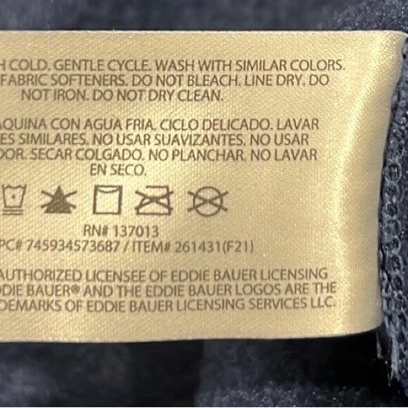 Eddie Bauer blue sweater fleece 1/4 zip size Large NWT - Picture 8 of 8